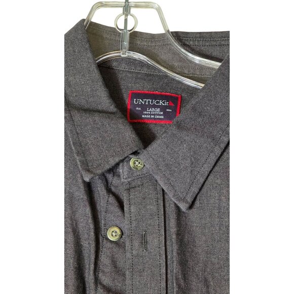 Untuckit Men’s Charcoal L/S Shirt L - Picture 3 of 9